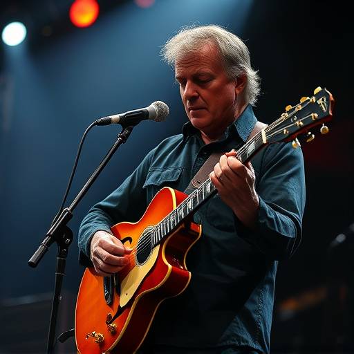 Jean-Michel Dupond jouant de la guitare lors de son concert √† la Halle Tony Garnier