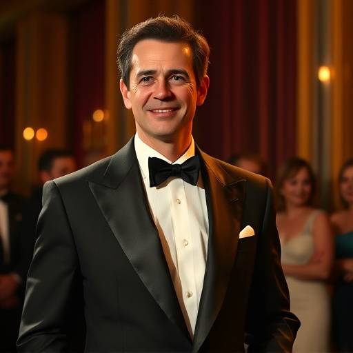 Marc Dubois en costume lors d'une c√©r√©monie de remise de prix √† Hollywood